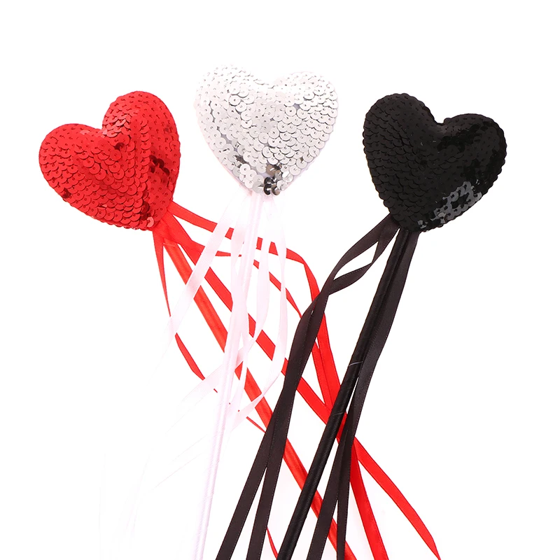 

1Pcs Glitter Heart Fairy Wand Girls Magic Wands Sticks Princess Cosplay Prop For Birthday Halloween Party Supplies