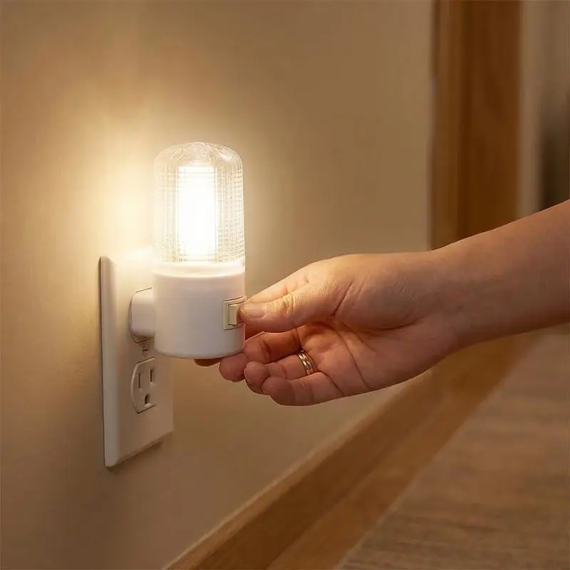1PC LED 야간 조명 EU/US 플러그 비상 조명 거실 침실 조명 벽걸이 형 홈 침대 옆 램프 아이 베이비