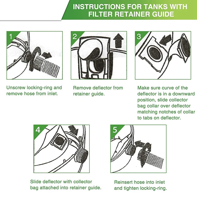 10 Pack VF2005 Collection Filter Bags For Shop-Vac 9066200 10-14 Gallon Type F + Type I, Replace Part 90662 And 90672