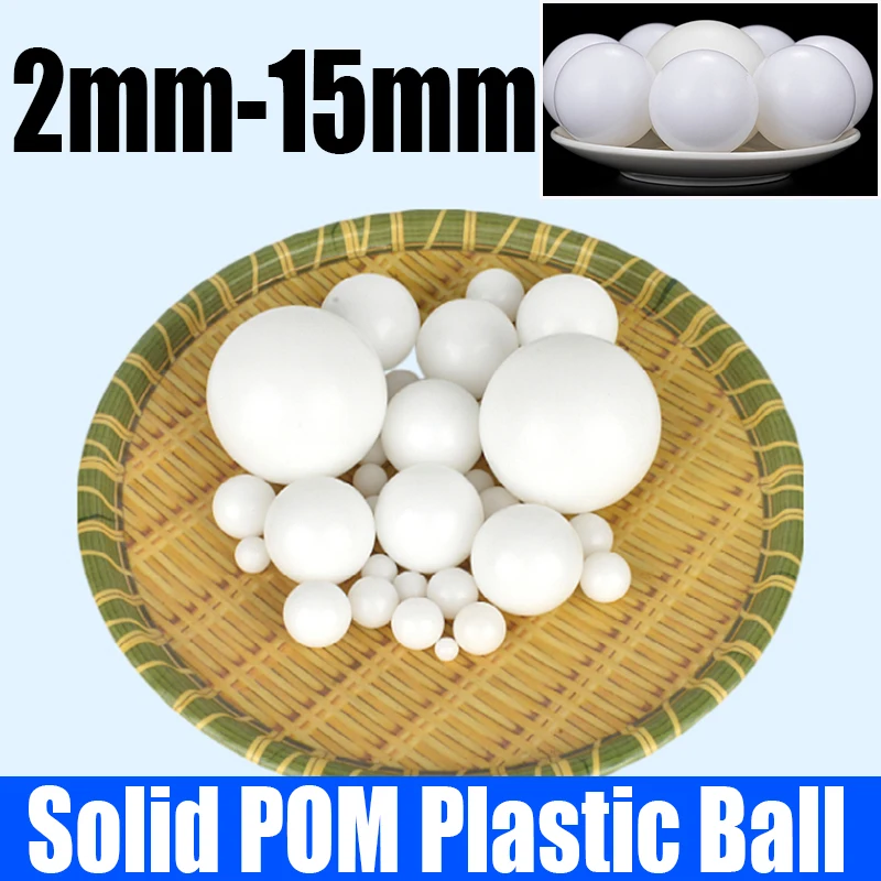 

10-100PCS Precision Solid POM Plastic Ball Polyoxymethylene Plastic Rolling Bead White Precision Bearing Ball Dia 2mm-15mm