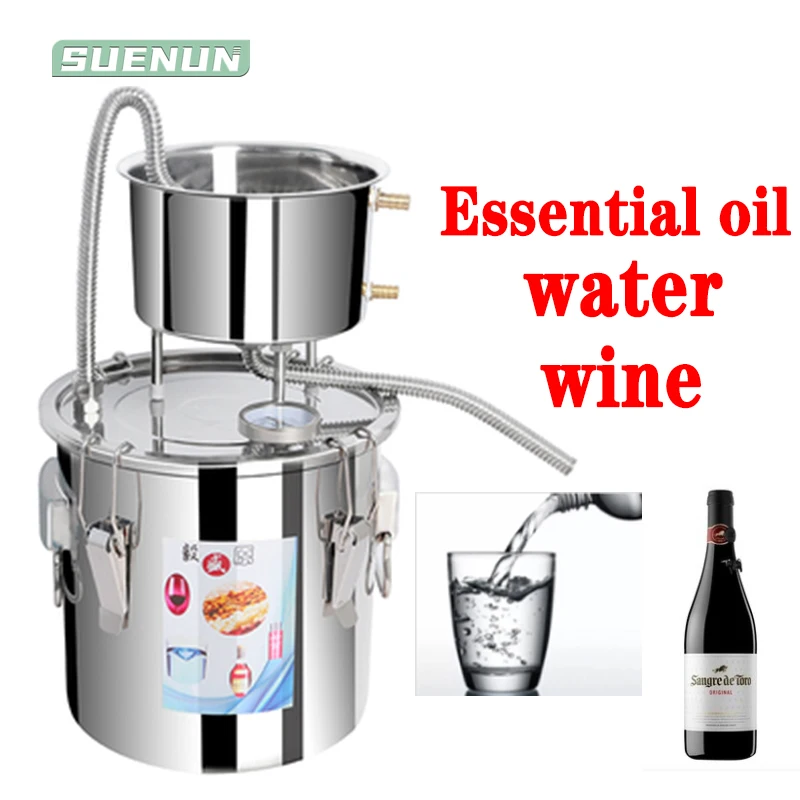 Distillateur d'Eau pour le Vin, Cuiseur à Vapeur, Équipement de Brassage, Machine à Rôtir, Filtre à Eau, Kit de Brassage d'Huiles Essentielles, 10L