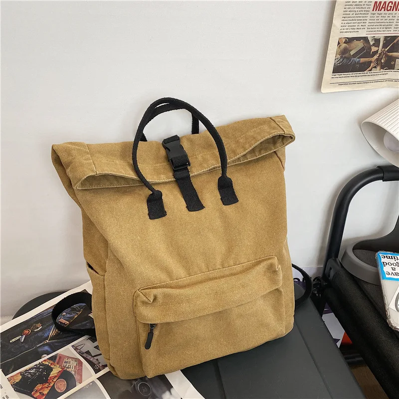 Women's Backpack 2024 New High-capacity Work Style Simple Solid Color Computer Bag Trendy and Fashionable