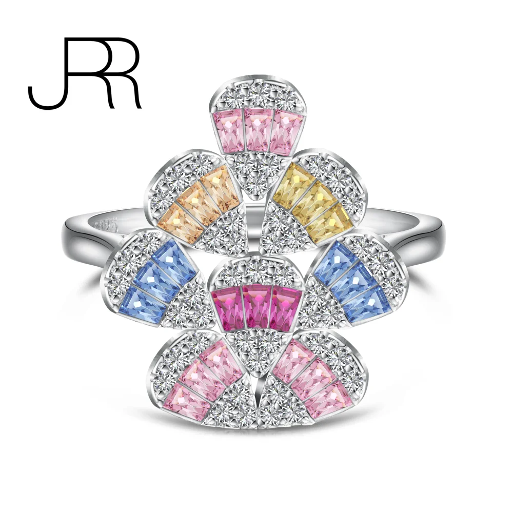 

JRR Rainbow коллекция 925 Стерлинговое Серебро красочное дерево капля Бриллиант коктейльные кольца для женщин девушек ювелирные изделия подарок