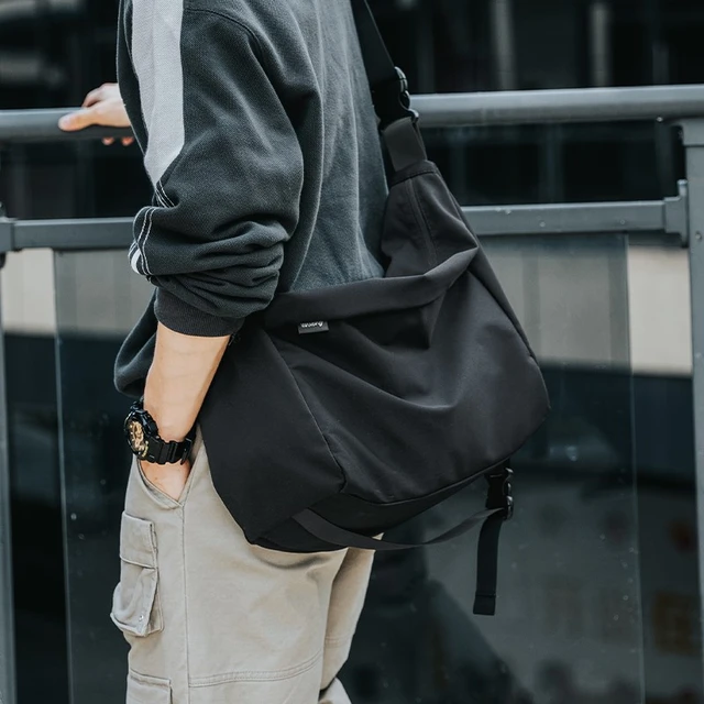 Black Waterproof Cross Body Bags Personality Fashion Men Magnetic Messenger  Bag light Large capacity function Sling Shoulder Bag - AliExpress