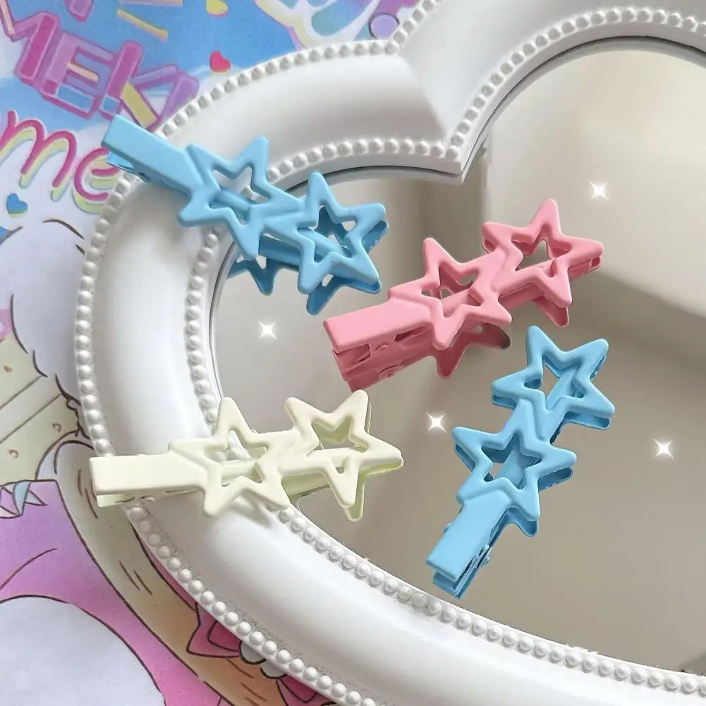 

Star-shaped Hair Clips Sweet Style Star Hairpins Hollow Out Duck Clip for Girls Anti-slip Lightweight Hair Accessories Star Hair