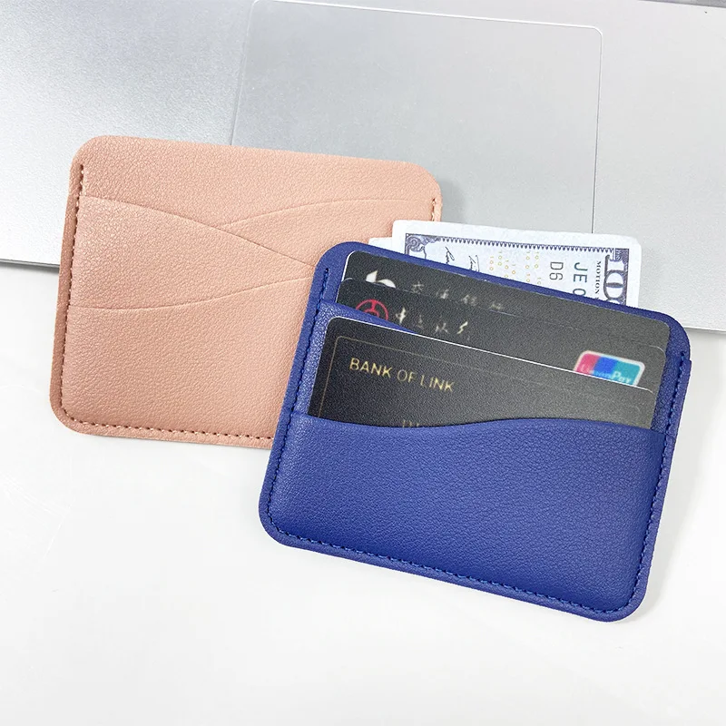Slim ID and Bank Card Holder Wallet for Men and Women Business PU Leather Card Protector Case Coin Cards Cover Pouch Bag