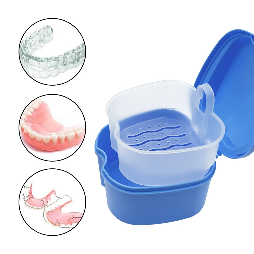 Denture Case & Cup, Travel Retainer Case With Mirror, No-Leak False - View #2
