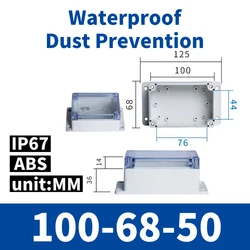 Waterproof Outdoor Plastic Electronics Enclosure Box (Transparent - ears)