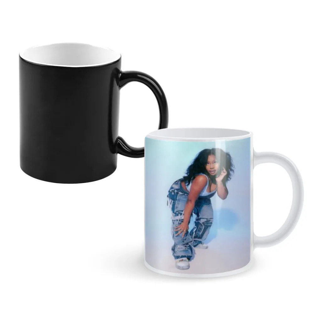 

Singer SZA SOS Coffee Mugs And Mug Creative Color Change Tea Cup Ceramic Milk Cups Novelty Interesting Gifts