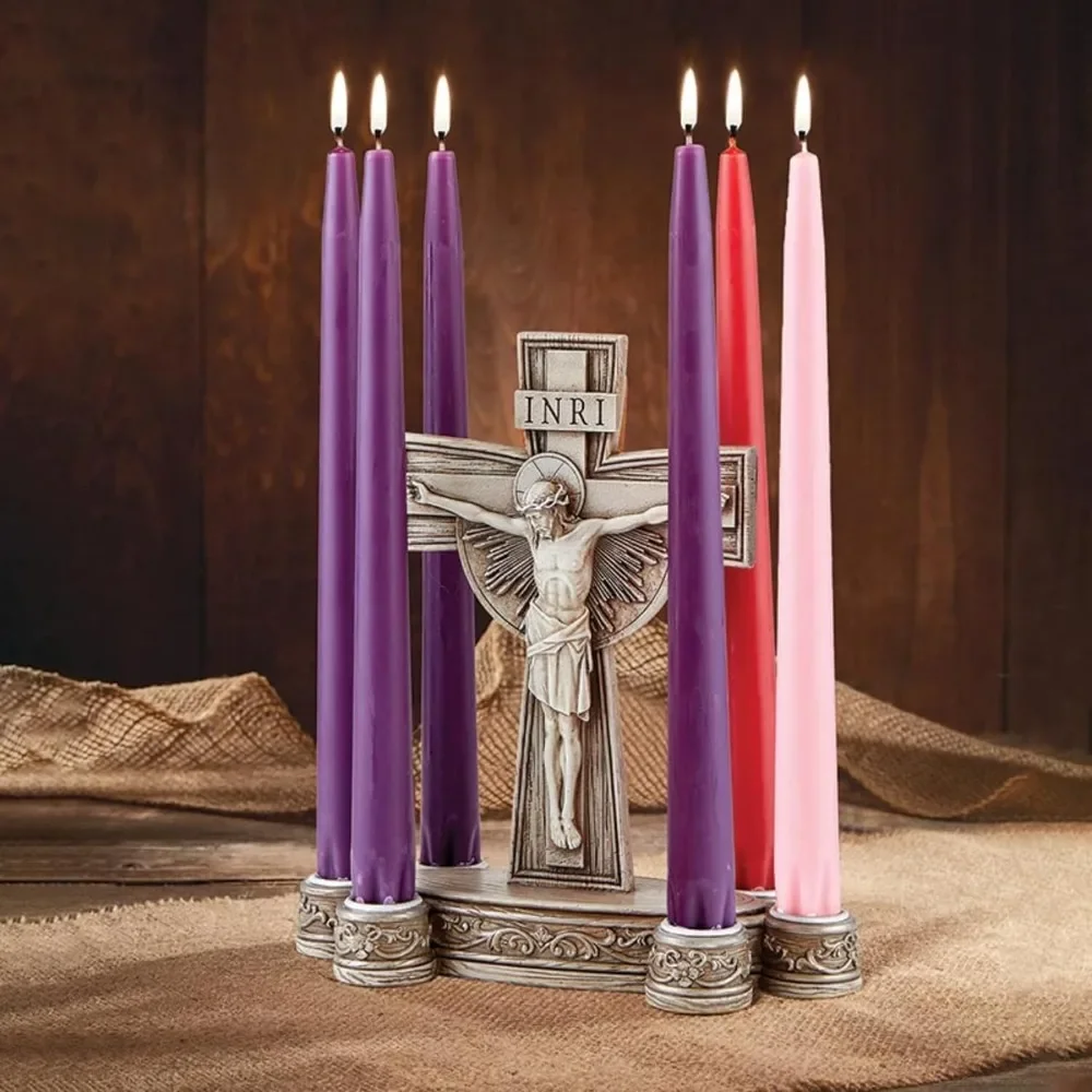 

Resin Christ Statue Candle Holder Holds Six Candles Candlesticks for Candles Lent Candle Pack Not Included Home Decorations