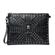 

Men Shoulder Bag Cluth Purse Fashion high quality Rivets male Handbags Luxury Clutch Bags Business male Wallet Clutch 2022