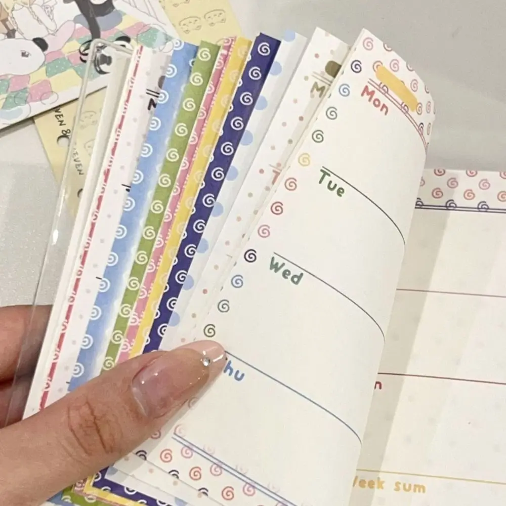 고품질 A7 플래너 노트북 날짜 없는 컬러 내지 자기 관리 체크북 두꺼운 데일리 할 일 목록 습관 기록장