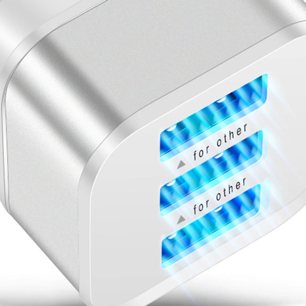 USB2.0 허브 3 포트 분배기 휴대폰 충전기 벽면 어댑터 LED 표시기가 있는 휴대폰/태블릿용 범용 호환 USB