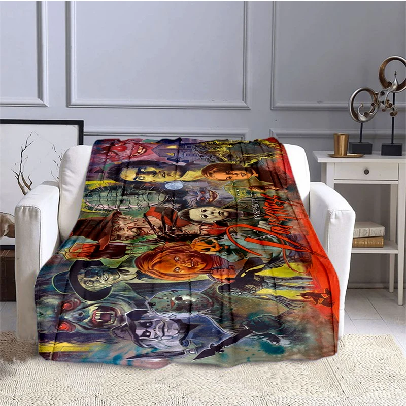 Horror Movie Nightmare Killer Blanket Children's Blanket High Quality Flannel Blanket Soft and Comfortable Home Travel Blanket 6
