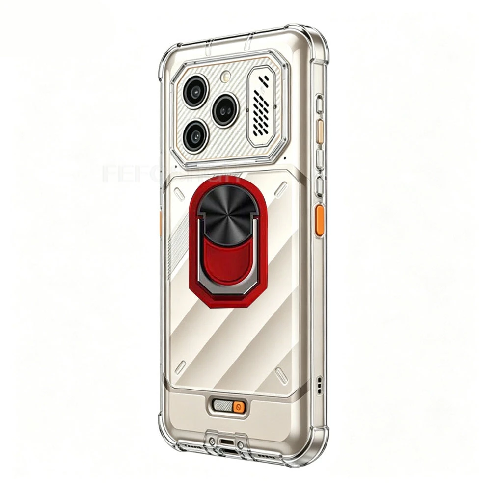 Rugged Silicone Phone Case with Back Ring Holder and Stand