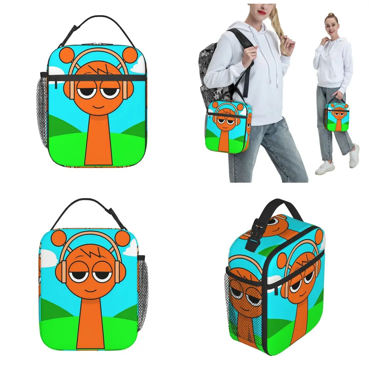 Incredibox Sprunki Insulated Lunch Bag for Children Office Funny Game Storage Food Box Multifunction Cooler Thermal Lunch Box 2