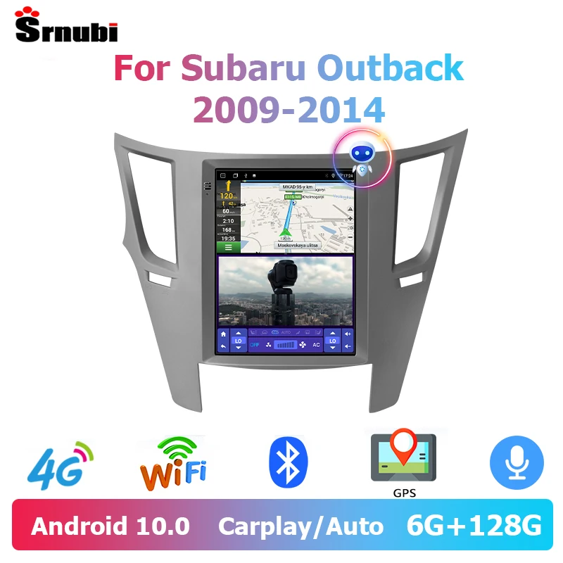 Автомобильное радио Srnubi Android 10 0 для Subaru Outback 2009-2014 2Din 4G Wi-Fi Carplay 9 7 &quotМультимедиа