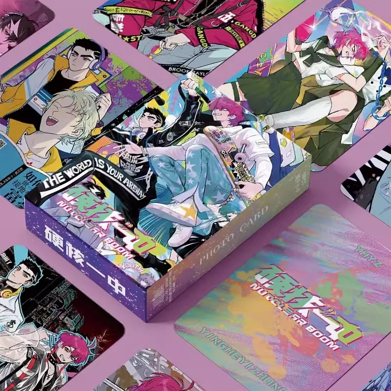 55 개/대 Nutclear Boom 레이저 Lomo 카드 Rong Xingye, Jiang Yang 캐릭터 HD Photocard 팬 컬렉션 선물