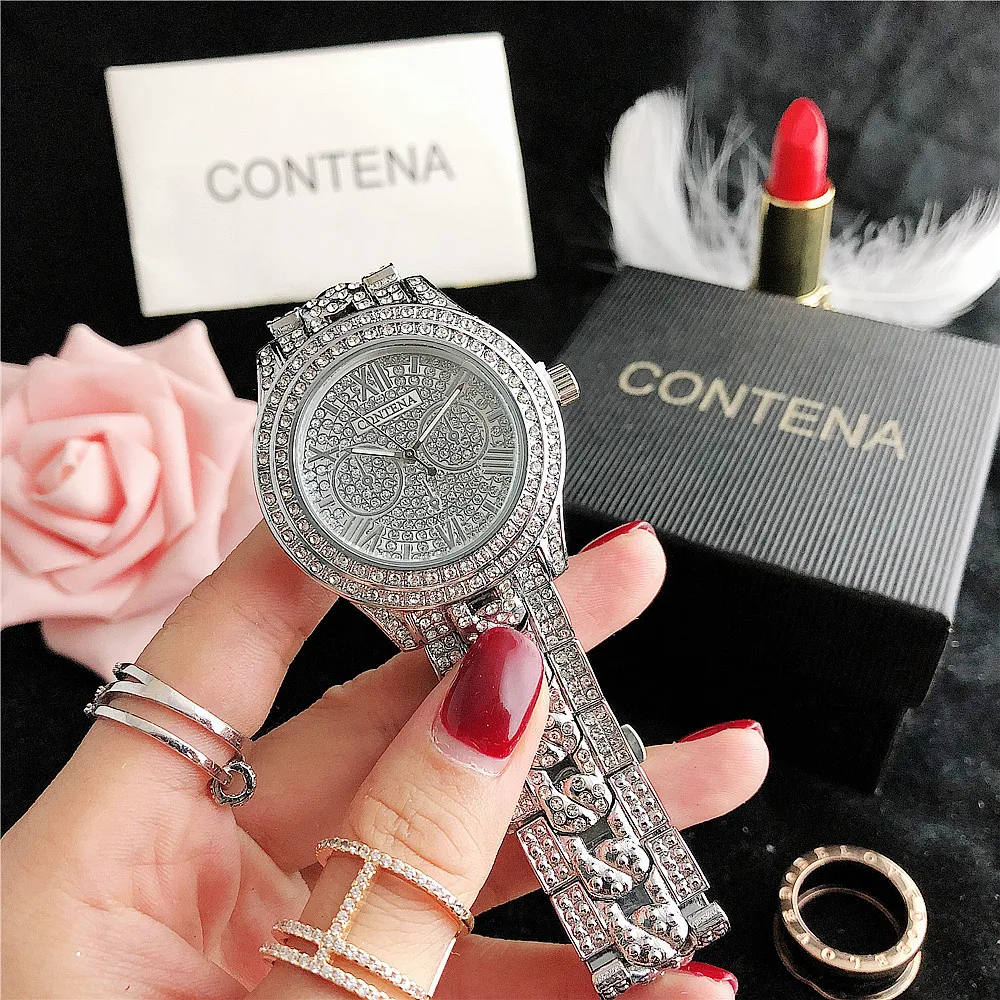 

Relogio Feminino New Crystal Diamond watch luxury silver women's watch Fashion women's watch All Steel watch Clock Saat 2023