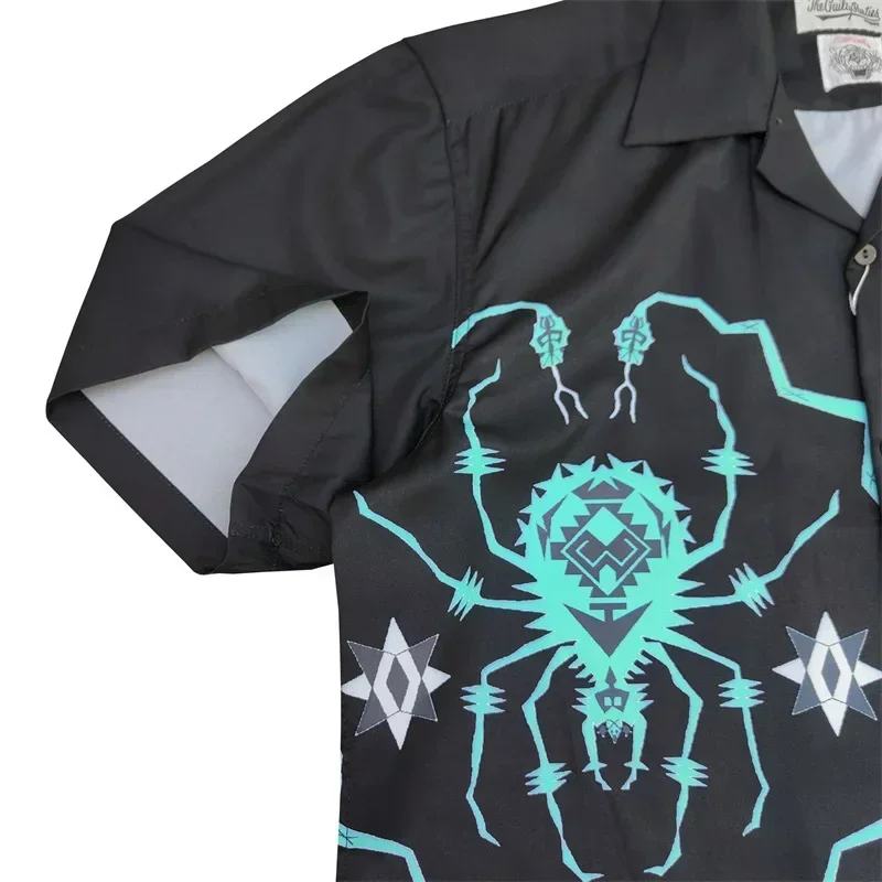 トップス WACKO MARIA Spider Pattern Print Shirt WACKO MARIA Spider Hawaii Short-Sleeve Lapel Button-Up