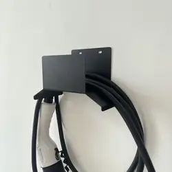 Versatile EV Charger Cable Organizer with Wide Wall Mount Bracket (Black)