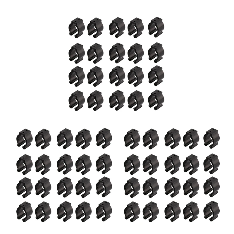 60 Pcs Fishing Pole Rod Holder Clips Black 16mm Inside Dia Fishing Rod