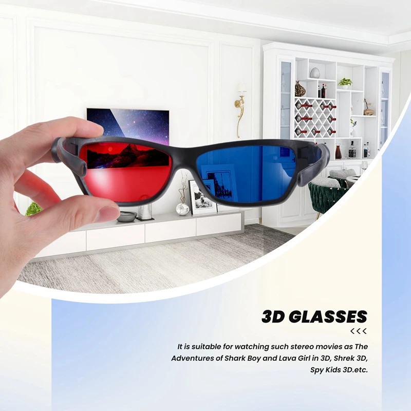 Newest Red-blue / Cyan Anaglyph Simple style 3D Glasses 3D movie game (Extra Upgrade Style)