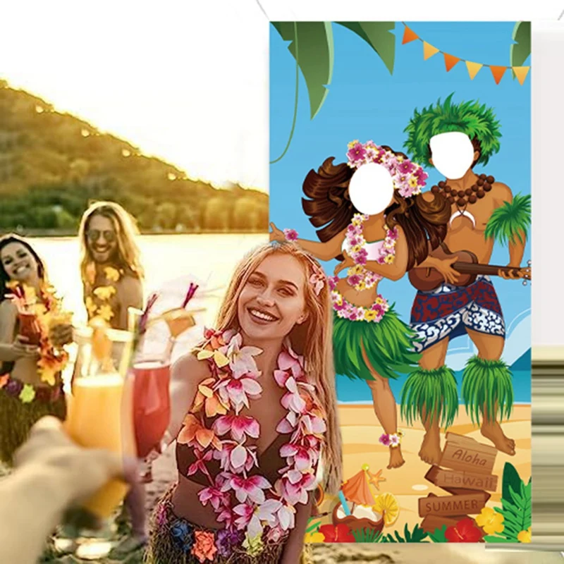 

BMBY-Luau, фотография пары, фотообои, Гавайские декорации, Luau Photo Propsaloha Banner