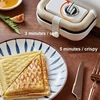 750W Electric Sandwich Maker Timing Waffle Machine Toaster Baker Breakfast Machine Takoyaki Donuts Double Plate Sandwichera 220V 3