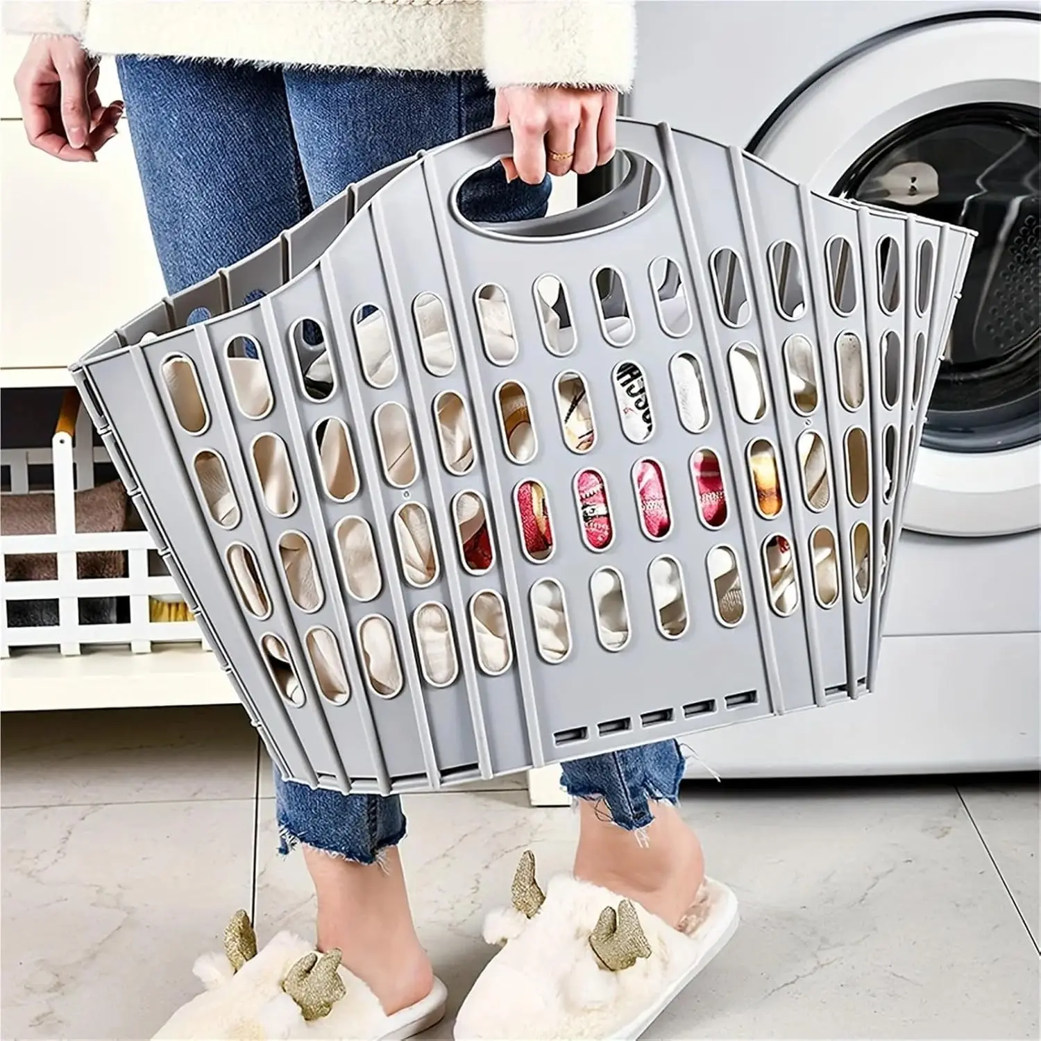 Foldable Laundry Basket – Modern, Portable & Multifunctional for Dirty Clothes Storage