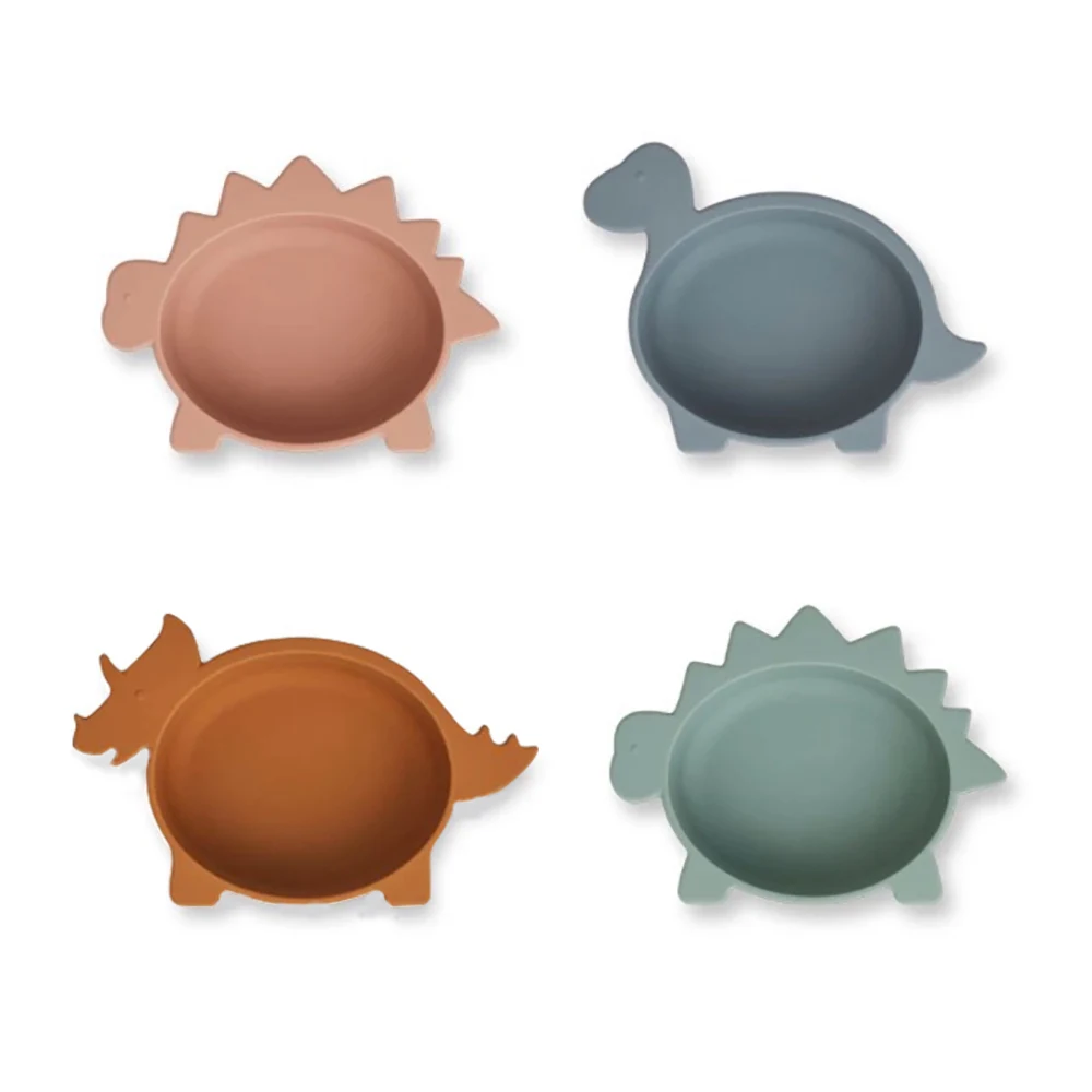 

Baby Dinosaur Bowl Silicone Tableware BPA Free Toddler Feeding Bowl Non-Slip Food Containers for Children Cute Kids Dinnerware
