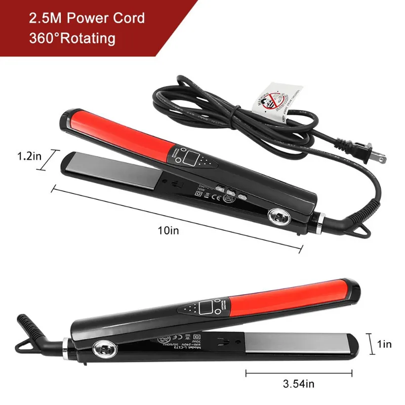 Professional Private Label Colorful Lcd Display Ceramic Coating Hair Straightener Flat Iron 6