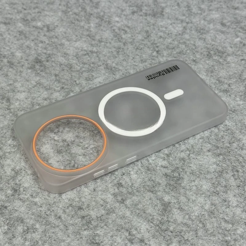 Magnetic Transparent Orange Ring Shockproof Protective Case