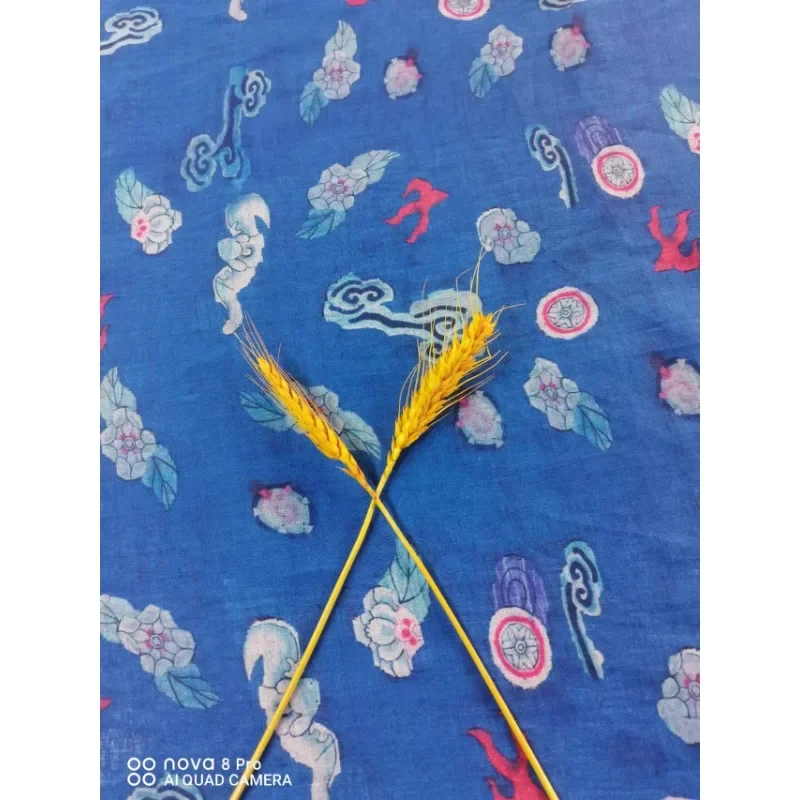 

Sale Blue High Quality Natural Pure Ramie Linen Fabric Summer Thin Chinese Gown Dress Tissue DIY Sewing Designer