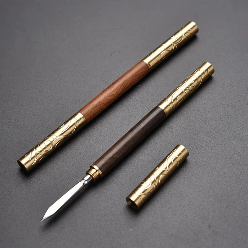 Tea Knife Tea Needle 1pcs delicate tea knife tea needle trumpet ebony ChaZhen dao pu 'er Sandalwood Tea Knife Needle Pick With Wood Handle
