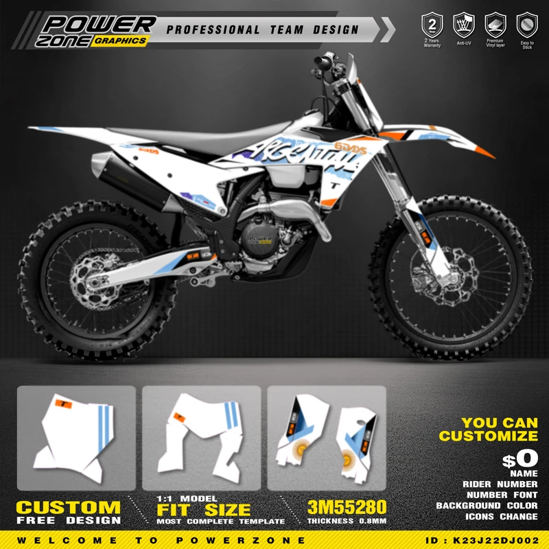 

Персонализированные графические наклейки PowerZone Team для набора наклеек 3M для KTM 23-25SXF 24-26 EXC мотоциклетные наклейки 015