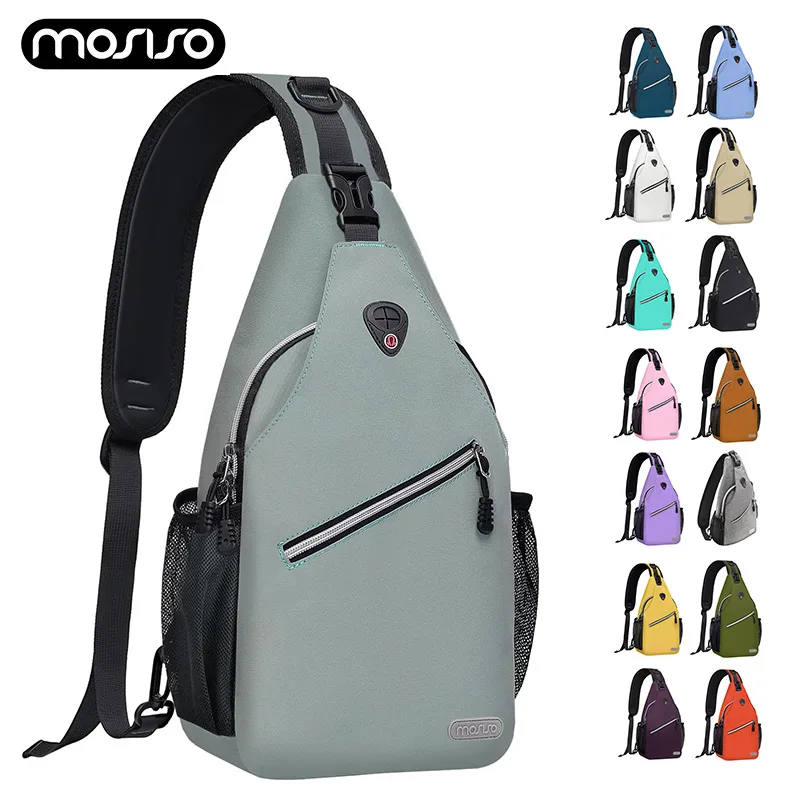 MOSISO Sling Bag for Men's Women Multipurpose Crossbody Shoulder Bag Travel Hiking Daypack Casual Hip Hop Unisex Chest Bag