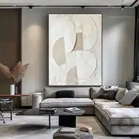Mhemyo Creamy Beige Texture Wall Art Large Modern Minimalist Wabi Sabi Abstract Hand Painted Oil Painting on Canvas Home Decor 2