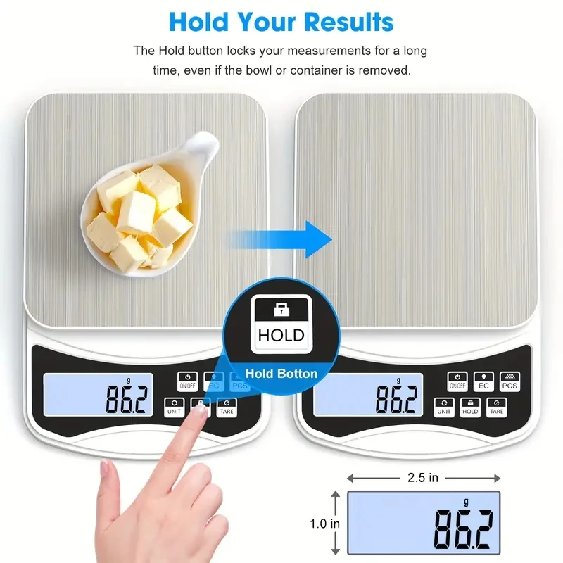 1pc Precise Digital Kitchen Scale for Cooking Baking Weight Loss 5kg 10kg Capacity with 1g Graduation Grams and Ounce