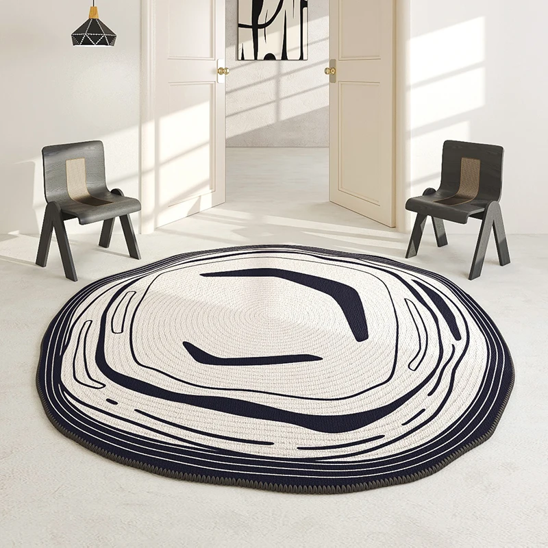 

Modern Style Bedroom Decor Round Carpet Thickened Washable Lounge Rug Light Luxury Carpets for Living Room Home Anti-slip Mat