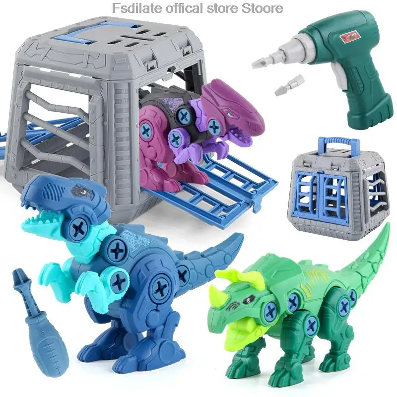 DIY Dinosaur Building Block Toys Assembly of Tyrannosaurus Rex with Mini Electric Drill Gift for Kids assemble toy dinosaur toy dinosaur building blocks building block toy