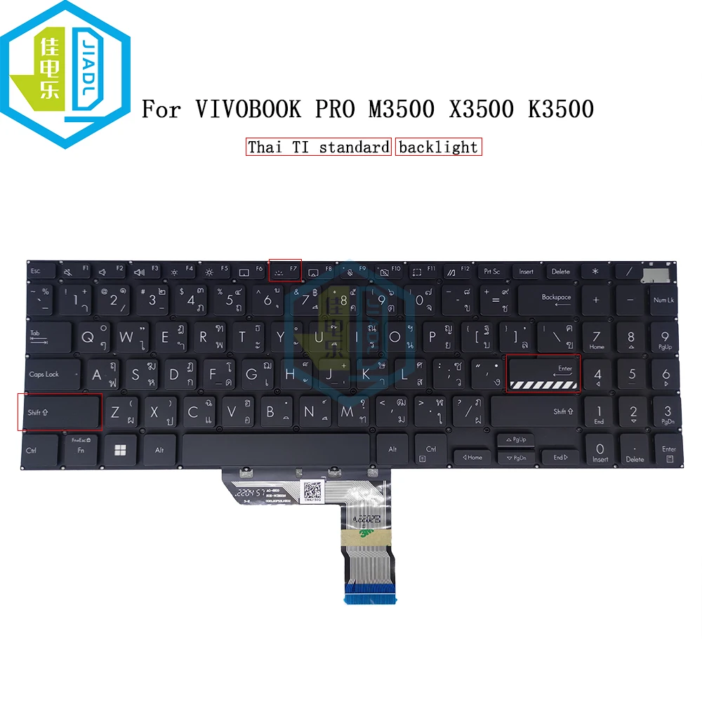 Teclado Retroiluminado em Inglês para Asus Vivobook Pro 15 Oled M3500 X3500 pa X3500pc M3500qa K3500pa K6500 0knb0562vus00 - Imagem 4