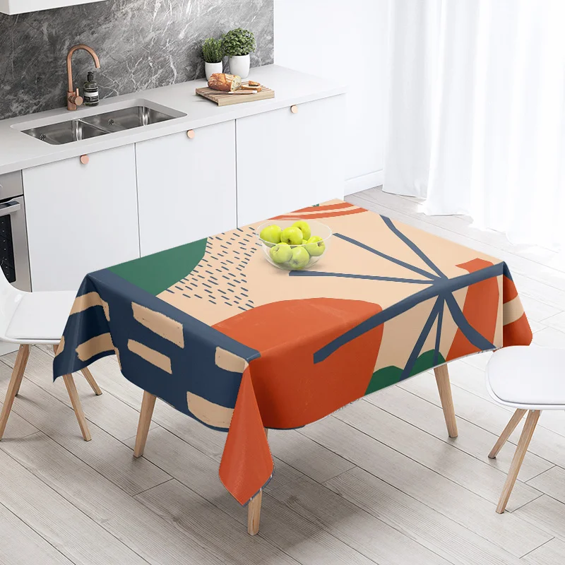 Morandi Ins Style Tablecloth Abstract Art Design 2025 New Geometric Pattern Decorative Tablecloth for Coffee Shop 6