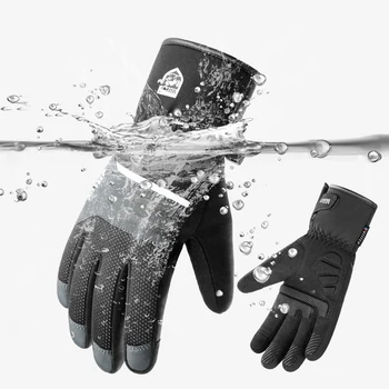 Autumn Winter Outdoor Sports Cycling Durable Velvet Warm Touch Screen Waterproof Windproof Anti-slip Cold Waterproof Ski Gloves