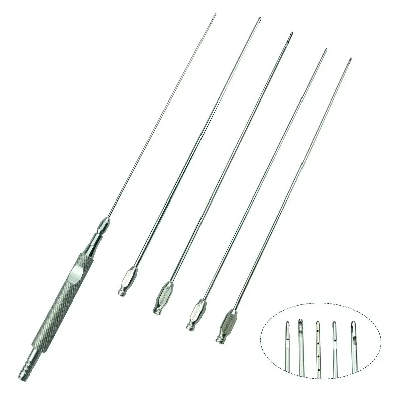 

Water Injection Infiltration Cannulas Needles with Luer Lock Handpiece Suction Stainless Steel Liposuction Fat Instrument