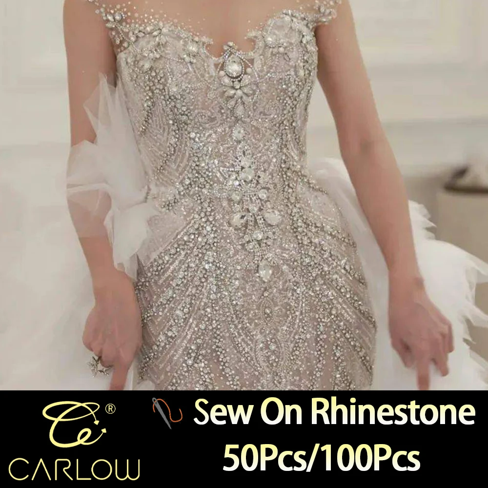 Glass Sew on Rhinestones Multi Shape Mix Size Flat Back Colorful For Wedding Dress