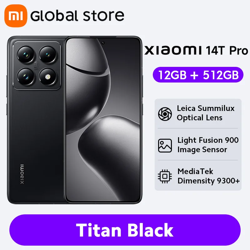Xiaomi 14T Pro 5G Smartphone Global Version Dimensity 9300+ CPU AI