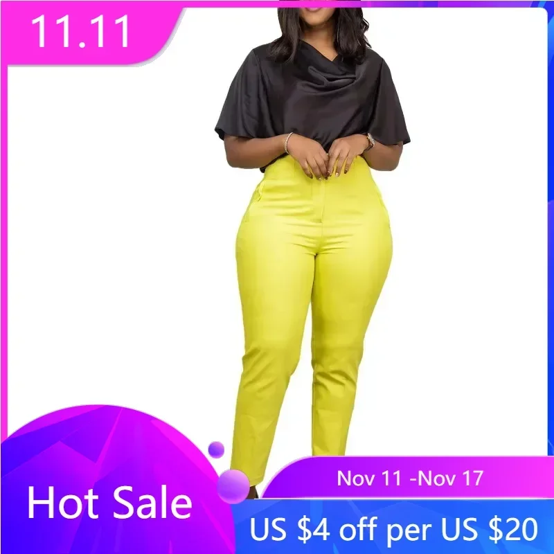 

Autumn Printed 2 Piece Set Women Fashion Two Piece Outfit Shirt Blouse Tops High Waist Wide Leg Pants Suit Office Lady Sets