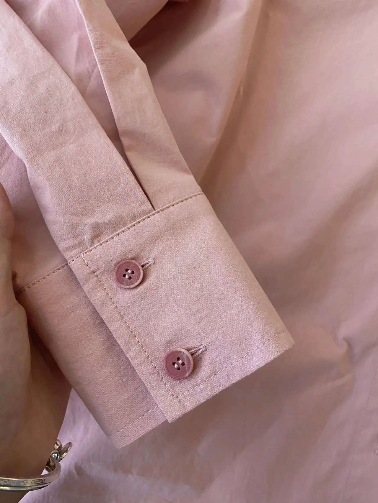 봄 가을 긴팔 셔츠 여성 캐주얼 신상 중국풍 탑 코트 레이어드 디자인 면 순색 폴로 칼라 버튼업