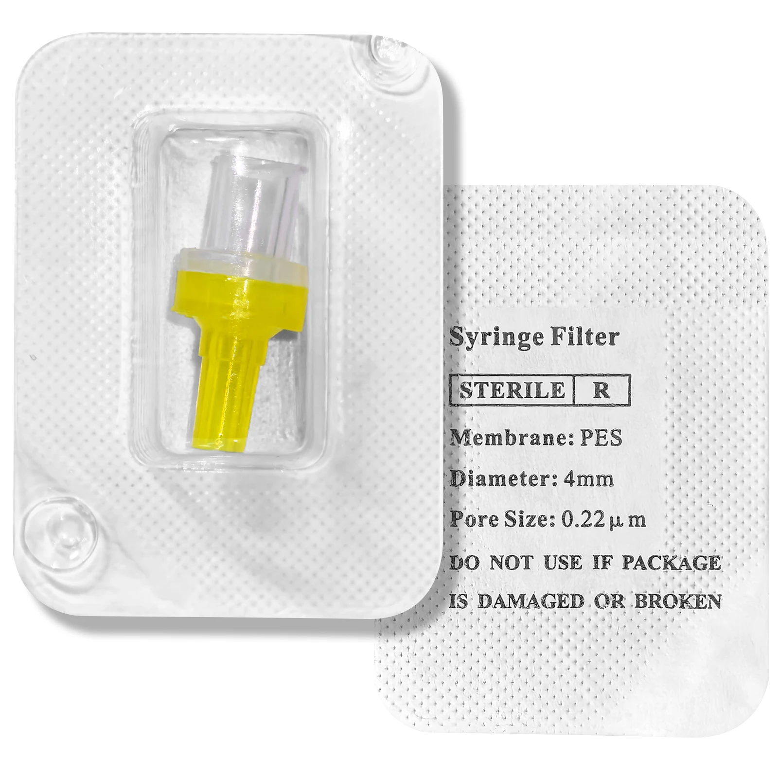 10pcs/25pcs/100 Pcs Sterile hydrophilic Syringe Filters PES Membrane 0.22&mu;m Pore Size 4mm Diameter Individually Packed by Ks-Tek